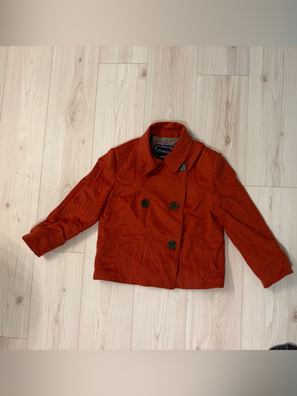 Fillmore American Rock Wool Peacoat – Juniors/Teen Large – Burnt Orange